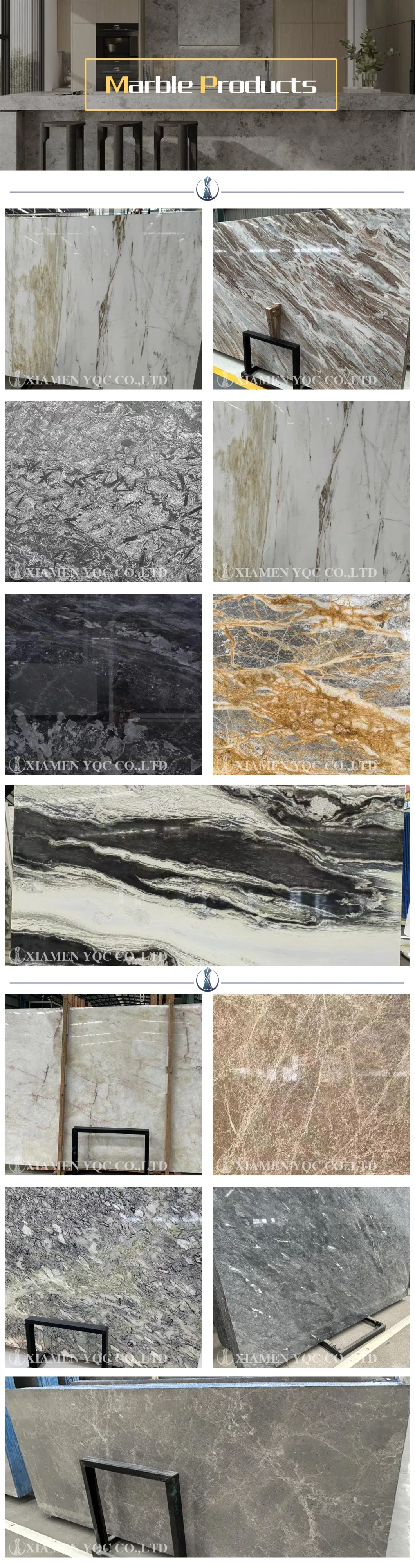 Natural/Artificial/Quartz Stone Slab/Tile Marble with Black/White/Brown/Grey/Beige/Yellow/Red/Green for Countertop/Floor/Wall Building Material Supplier Price